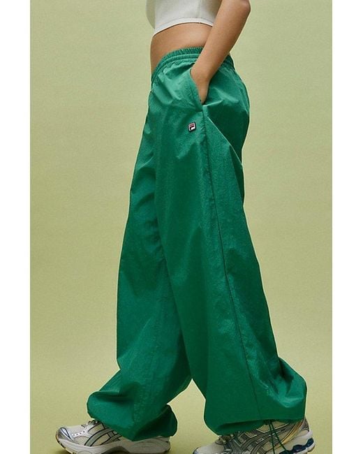 Fila X Hailey Crinkle Pant in Green | Lyst