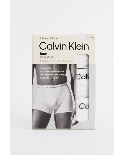 Calvin Klein White Trunks 3-pack for men