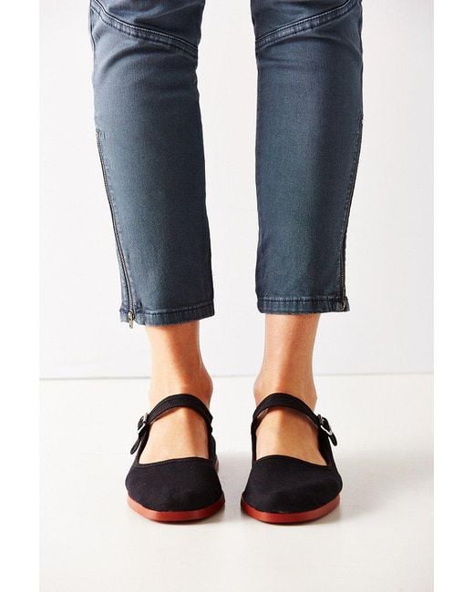 Urban Outfitters Cotton Mary Jane Flat in Black Lyst