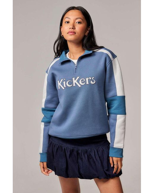 Kickers Blue Uo Exclusive Half-zip Sweatshirt