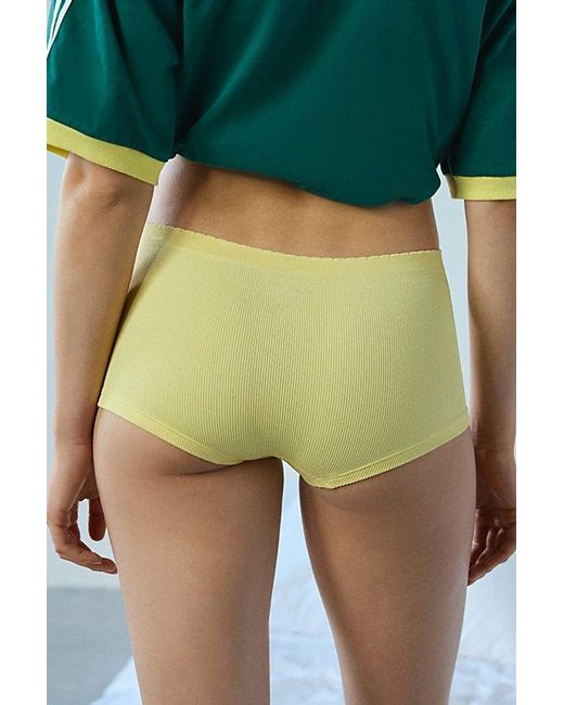 Out From Under Green Ribbed Seamless Boyshort Undie