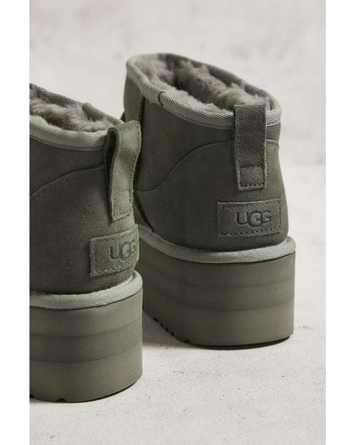 Ugg Blue Khaki Ultra-mini Platform Boots