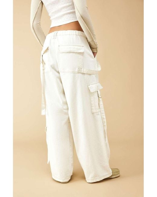BDG Natural White Strappy Baggy Cargo Pants