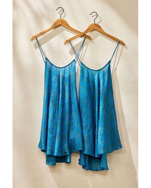 Urban Renewal Blue Made From Remnants Paisley Silk Midi Dress