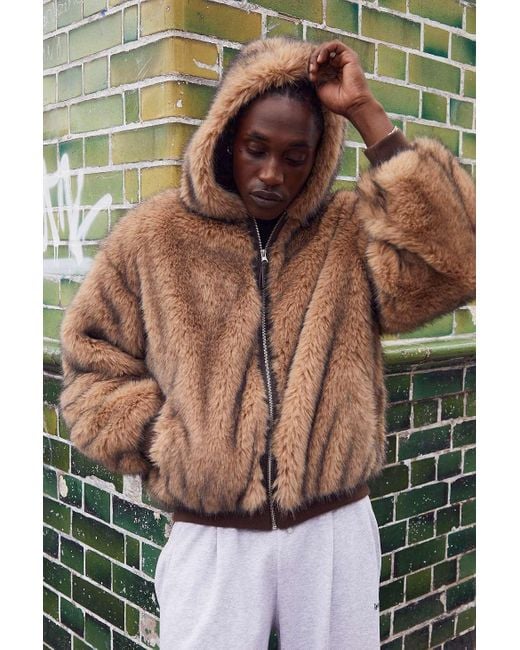 BDG Brown Silvio Faux Fur Hoodie