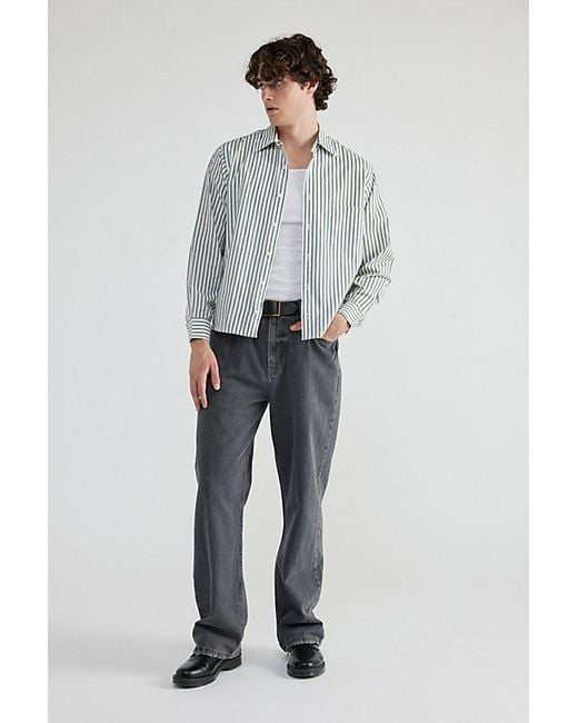 Urban Renewal Gray Remade Clean Finish Cropped Button-Down Shirt for men