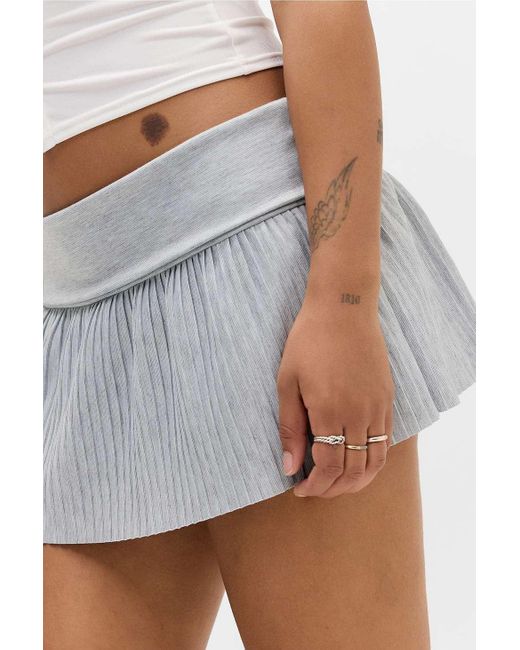 Urban Outfitters White Uo Foldover Pleat Skort