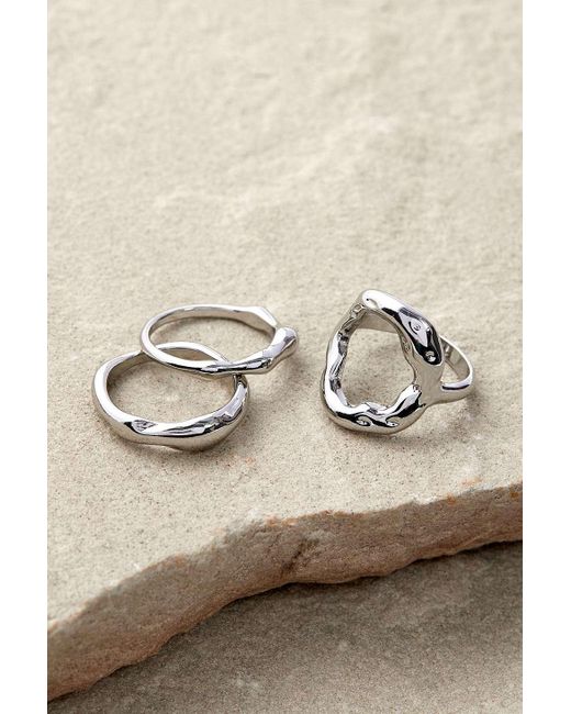 Silence + Noise Natural Silence + Noise Molten Oval Ring 3-pack