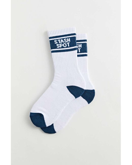 Urban Outfitters Stash Spot Stripe Crew Sock in Navy (Blue) for Men | Lyst