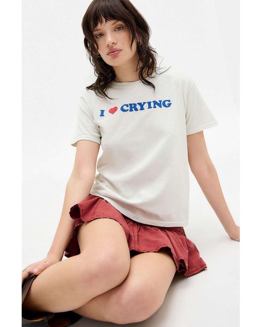Urban Outfitters Gray Uo I Love Crying T-shirt