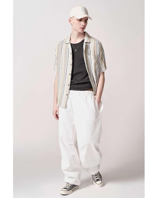 BDG White Eli Dobby Stripe Shirt Top In Ivory,at Urban Outfitters for men
