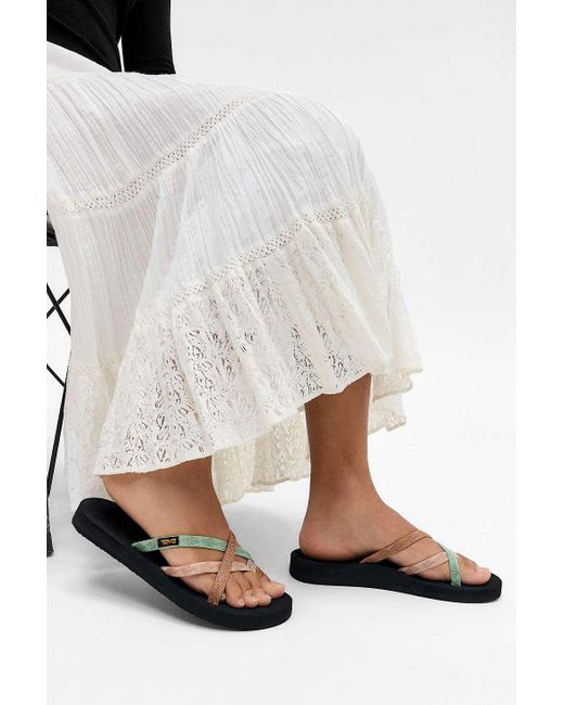Teva White Multi-brown Olowahu Sandals Uk 3 At Urban Outfitters