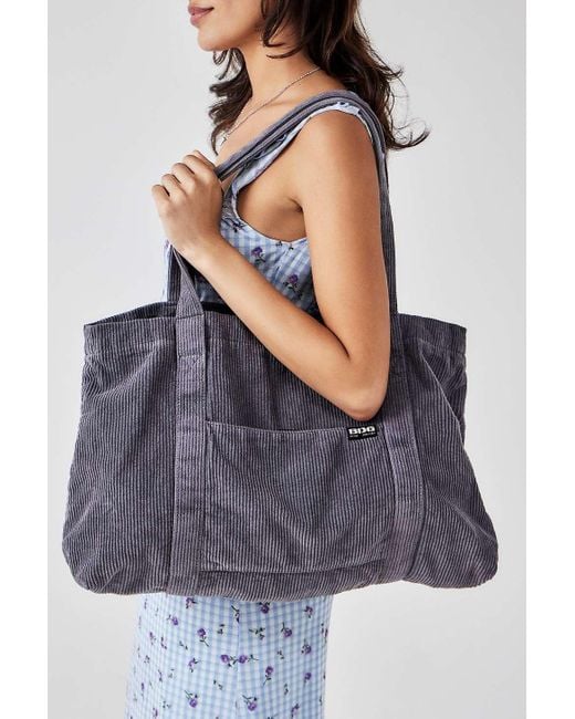 BDG Gray Tab Corduroy Tote Bag