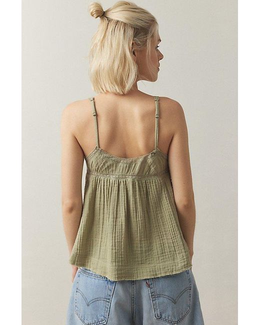 Out From Under Green Mila Gauze Flyaway Cami