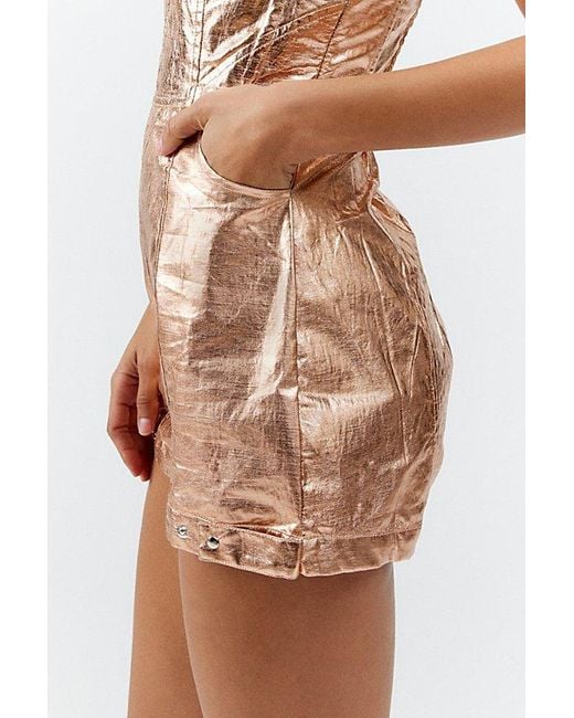 Urban Outfitters Multicolor Uo Yara Metallic Strapless Romper