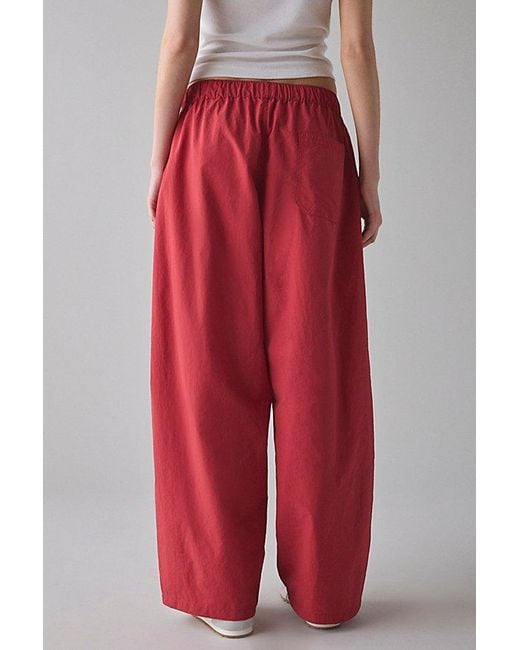BDG Red Best Yet Baggy Wide Leg Track Pant