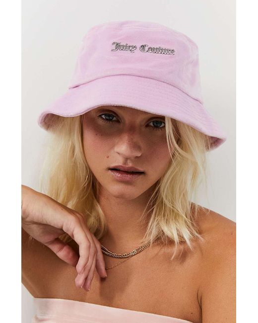 Juicy Couture Pink Velour Bucket Hat