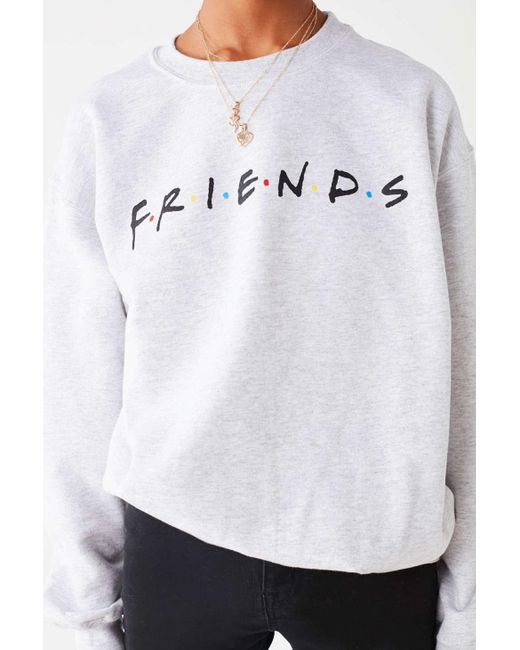Urban Outfitters Friends Logo Crew Neck Sweatshirt in Gray | Lyst