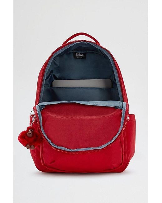 Kipling Red Seoul Large Nylon Backpack