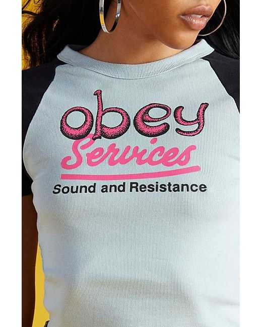 Obey Yellow Stevie Services Baby Tee