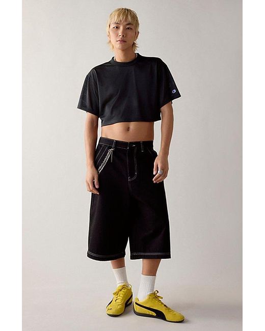 BDG Black Vulcan Loose Denim Jort for men