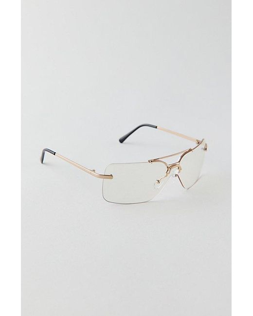 Urban Outfitters Natural Bailey Metal Shield Sunglasses