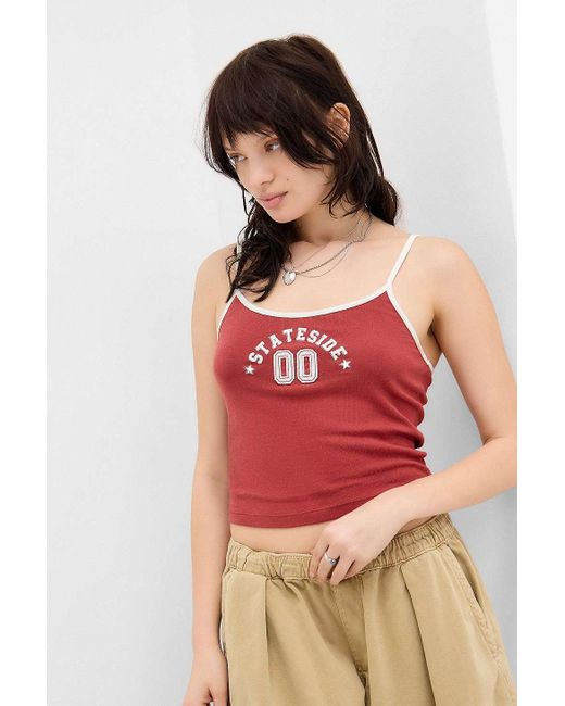 Urban Outfitters Red Uo Stateside Appliqué Cami Top