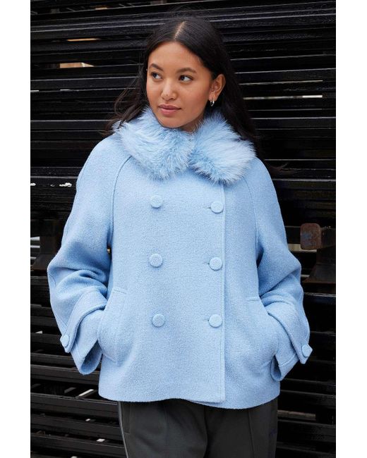 Kimchi Blue Blue Swing Wool Coat Jacket