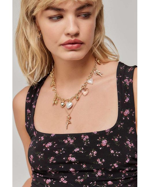 Silence + Noise Black Silence + Noise Heart Charm Necklace