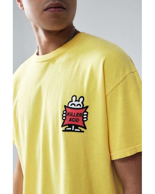 Urban Outfitters Metallic Uo Yellow Killer Acid T-shirt for men