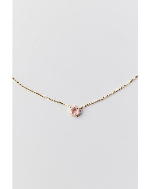 Urban Outfitters White Delicate Rhinestone Charm Necklace