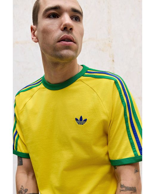 Adidas Originals Yellow 3-striped T-shirt for men