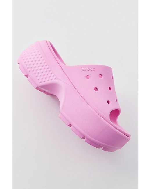 CROCSTM Pink Stomp Slide Sandal