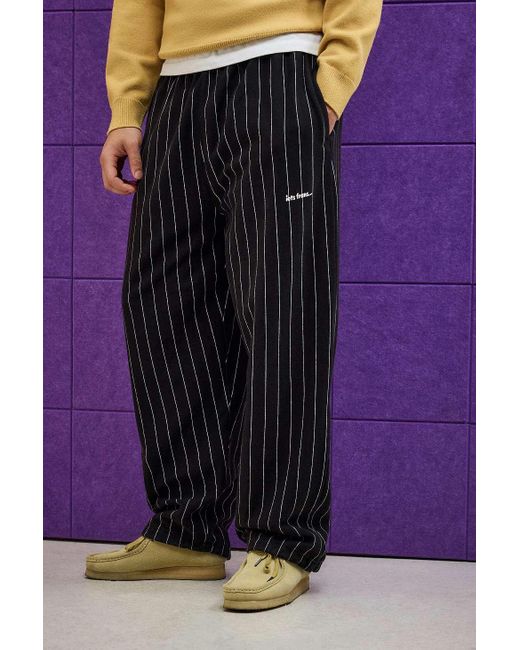 iets frans Green Pinstripe Black Jersey Harri Joggers for men