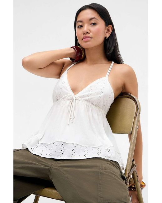 Kimchi Blue White Izzy Babydoll Cami