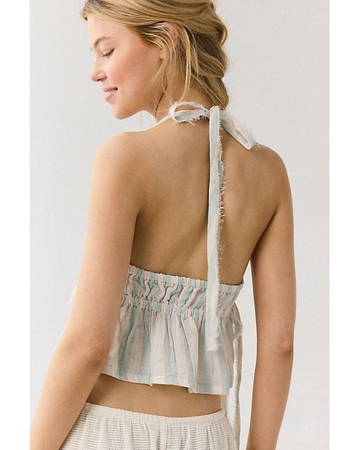 Out From Under Gray Ocean Air Gauze Halter Babydoll Cami