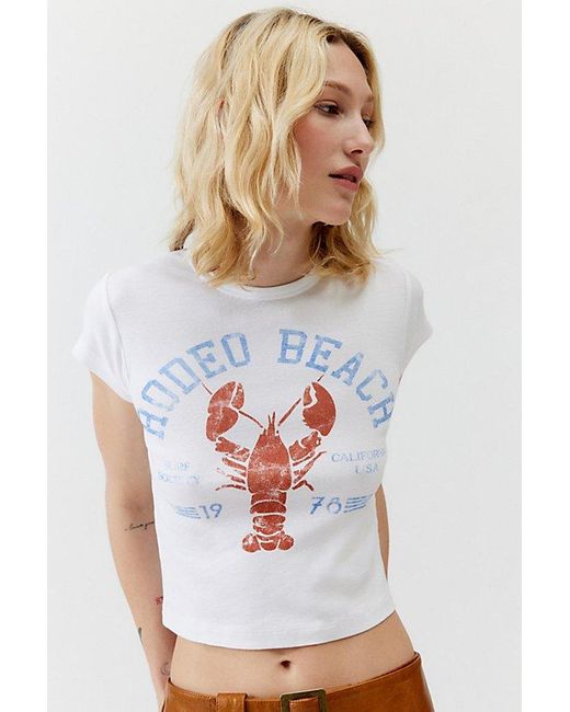 Urban Outfitters White Rodeo Beach Graphic Tee
