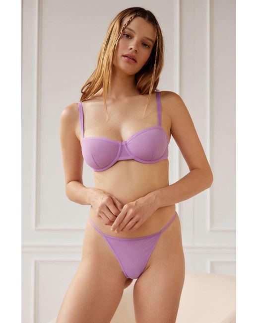 Out From Under Purple Modern Love Mesh G-string