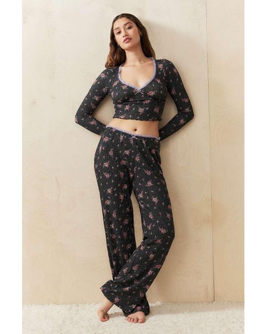 Ribbed wide leg lounge pants sale