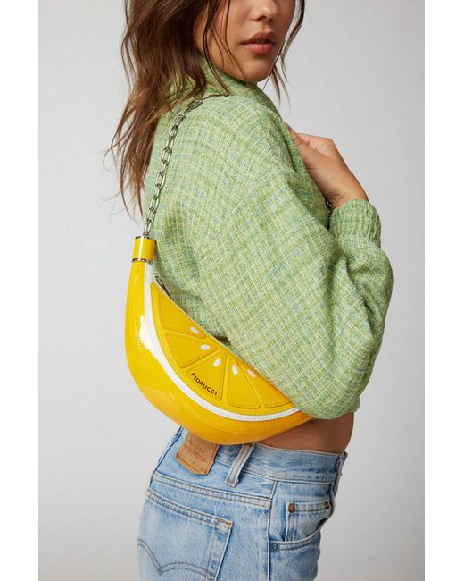 Fiorucci Yellow Orange Slice Shoulder Bag In Orange,at Urban Outfitters