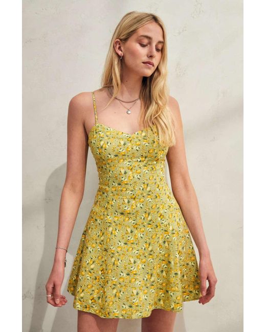 Urban Outfitters Uo Darcy Green Fruit Mini Dress | Lyst Canada