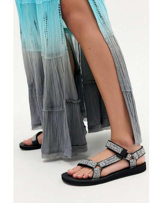Teva Blue Black Pattern Original Universal Slim Sandals