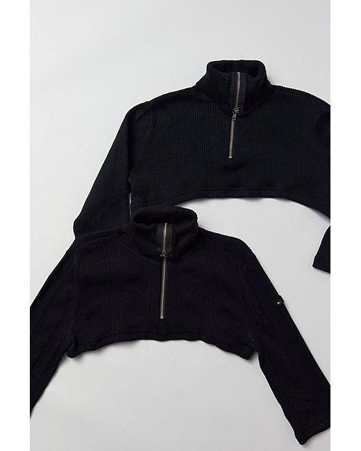 Urban Renewal Black Remade Zip Front Turtleneck Sweatshirt