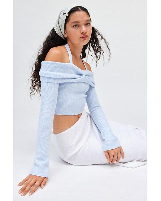 Kimchi Blue Kimchi Devon Cold Shoulder Sweater in Blue Lyst