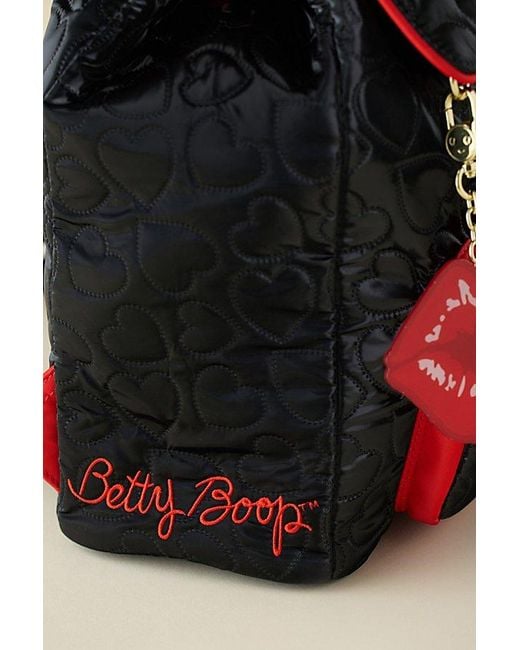 Whatever Makes You Happy Black Whatever! Makes You Happy Betty Boop Quilted Heart Trinket Backpack