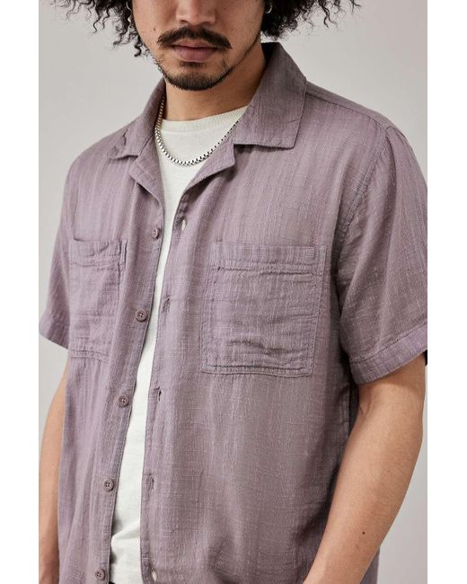 BDG Purple Solid Mauve Gauze Shirt for men