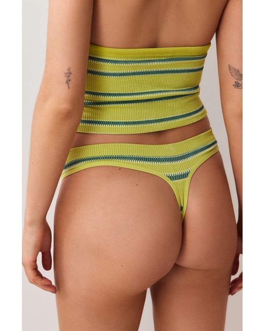 Out From Under Green Andie Striped Knickers