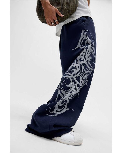 Jaded London Blue Navy Baggy Blade Monster Joggers for men