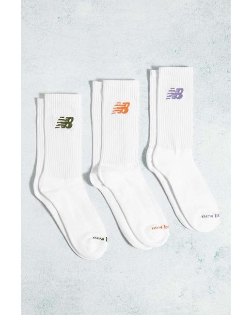 New Balance White Khaki, Lilac & Tan Socks 3-pack for men