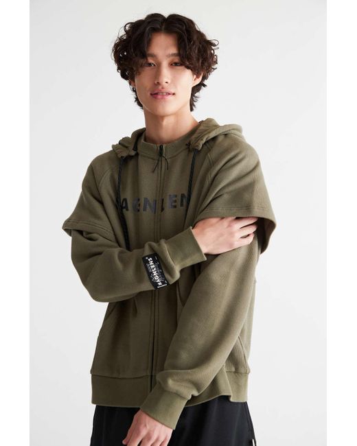 Magnlens Green Zip Hoodie Sweatshirt for men